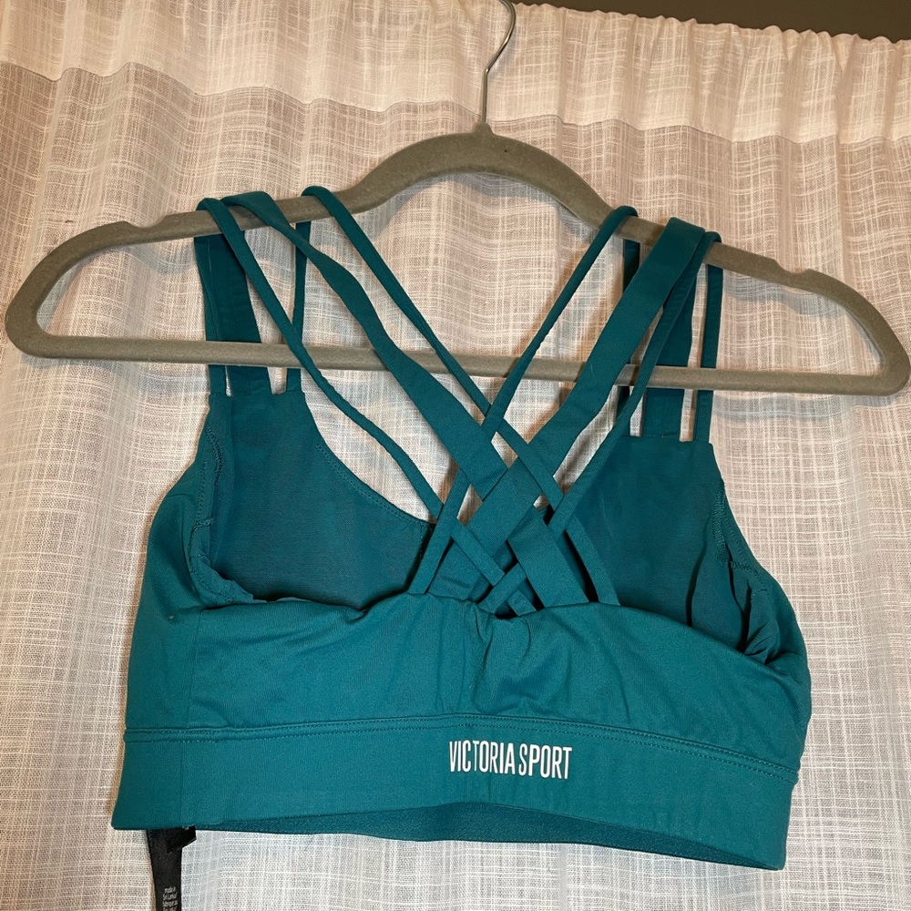 Strappy blue Victoria Secret sports bra